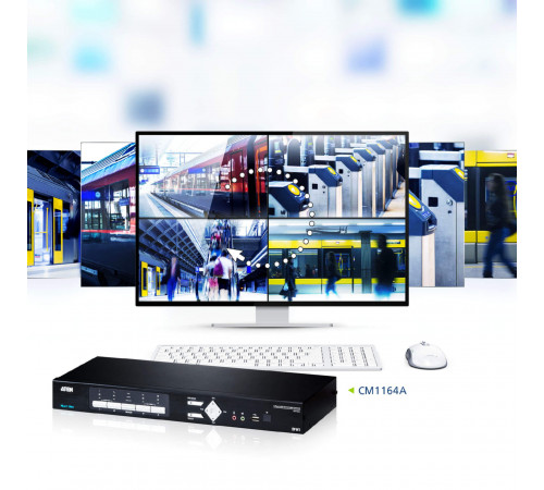 4-канальный DVI многооконный процессор с функцией KVM Aten CM1164A