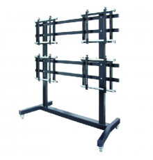 Крепеж напольный двухсторонний на колесах для видеостены 46-55" OMB MOVYALL back 2*1 (black)