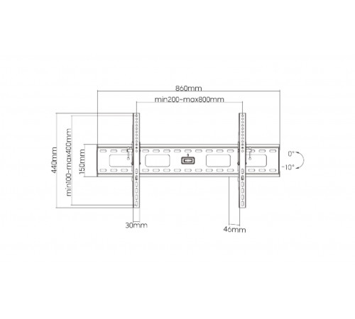 Сверхпрочный настенный наклонный кронштейн FIX PLB-35XL для панели 37"-70"до 75 кг. (black) FIX PLB-35XL