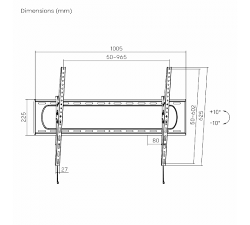 Сверхпрочное настенное наклонное крепление FIX LP73-69T